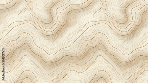 Brown topographic map lines on white background abstract illustration design element
