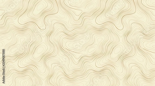 Cream color wavy lines pattern on white background beige texture abstract design