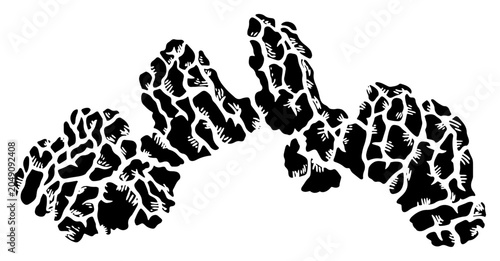 Foto Reptilian skin pattern and cracked mud cluster in organic texture style