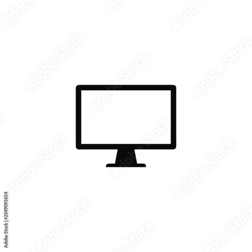 Bild auf Leinwand Simple black silhouette of a standard computer monitor screen with a base stand,