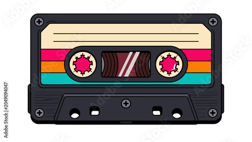 Fotografía Retro audio cassette tape vector illustration isolated