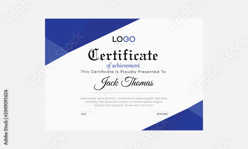 award template, certificate template, minimal certificate template