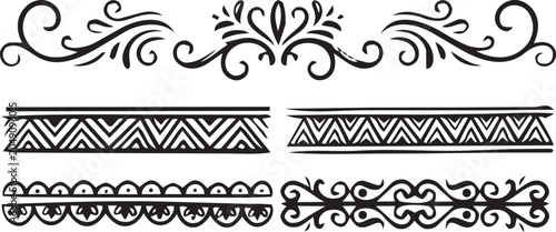 Decorative Border Elements Vector Pack | Floral Flourishes, Tribal Dividers & Ornamental Frames