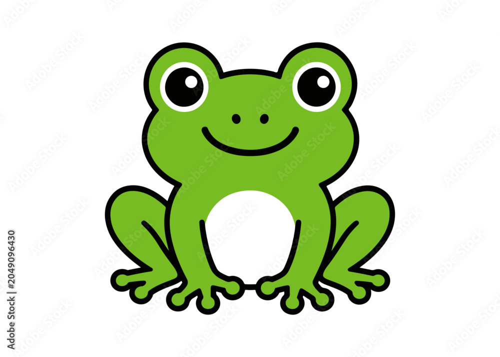 Fototapeta premium Frog cute. Cute character illustration color