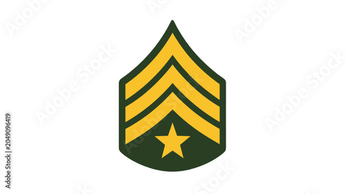 Tableau sur toile Military rank insignia with chevrons and star vector icon