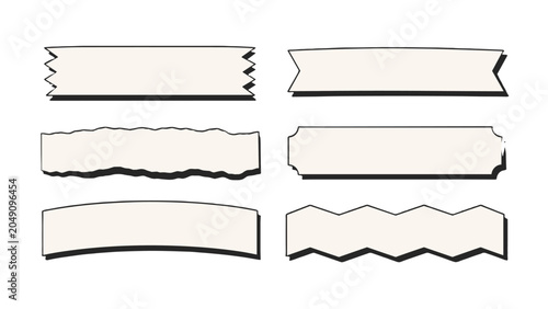 Canvastavla Set of blank hand drawn label and banner shapes