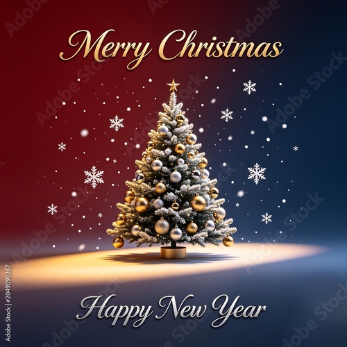 Merry Christmas and Happy New Year holiday background