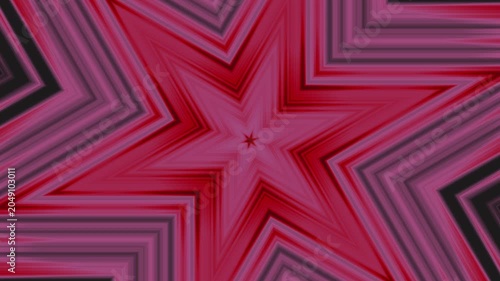 Abstract crimson geometric star tunnel with cinematic motion background loop