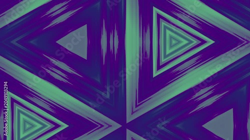 Abstract kaleidoscope triangle pattern with violet magenta motion background loop