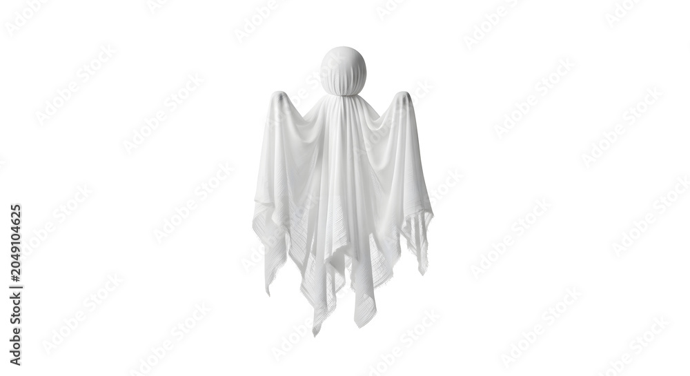 Obraz premium A simple white ghost costume made from a sheet, perfect for Halloween