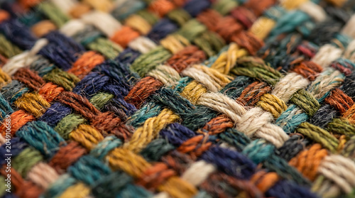 Ultra-detailed macro photography of an intricate woven textile pattern