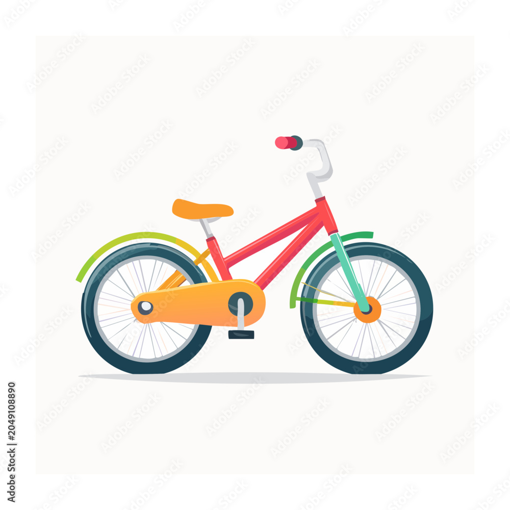Fototapeta premium Colorful flat design bicycle illustration