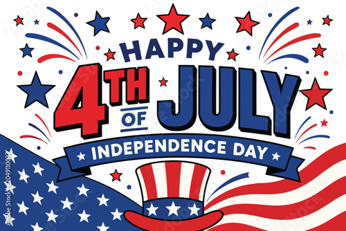 Happy 4th of july independence day celebration graphic