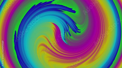 Rainbow fluid vortex spiral with vibrant rotating abstract motion loop