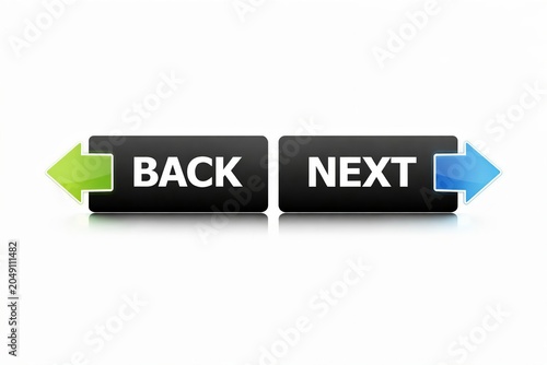 Modern back and next navigation buttons with arrows
