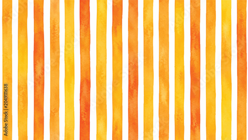 Fotografie Beautiful seamless pattern with Orange yellow watercolor stripes
