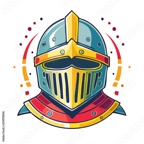 Stylized Knight Helmet Illustration