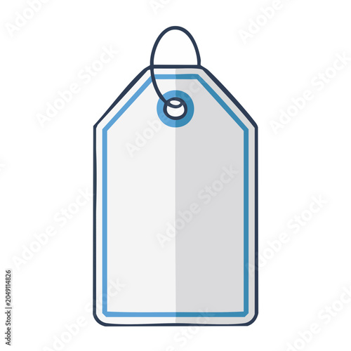 Blank price tag icon with blue outline