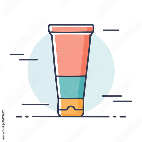 Flat design icon of a cosmetic tube