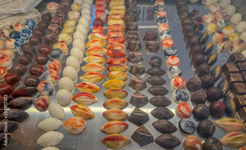 Assortment of handcrafted chocolate pralines