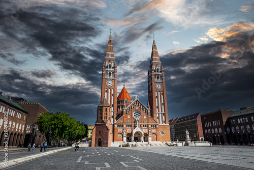 Bild auf Leinwand The Votive Church in Szeged, Hungary