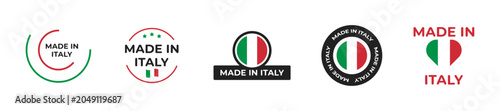 Tableau sur toile Made in Italy badge icons