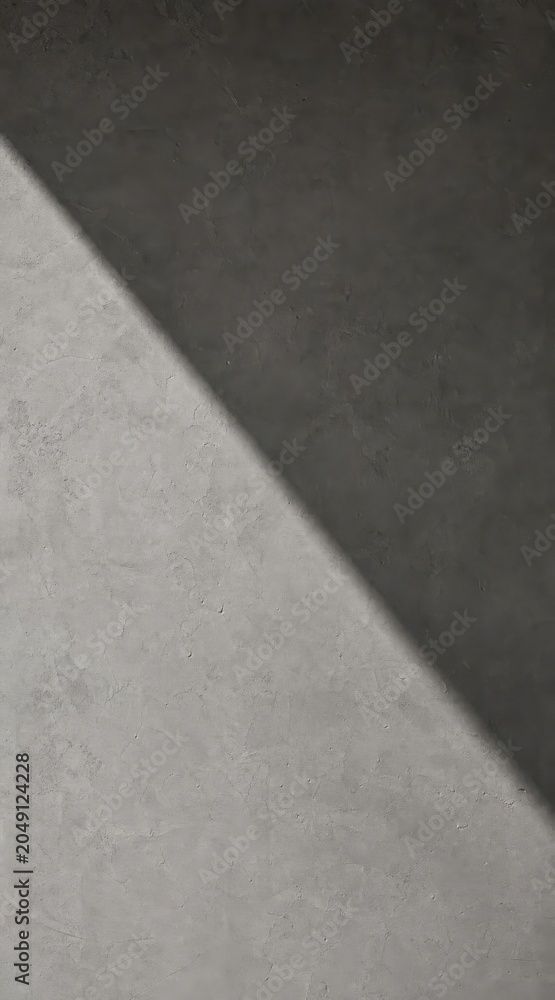 Fototapeta premium Minimalist gray cement wall with architectural shadow