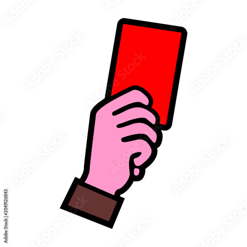 Referee red card icon isolated on white background. Vector.