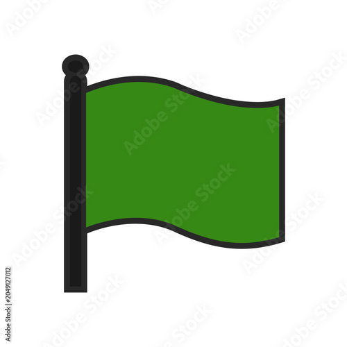 Green flag icon isolated on white background. Vector.