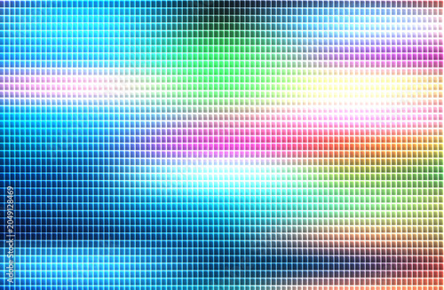 Vibrant colorful pixelated pattern stretches across a digital canvas