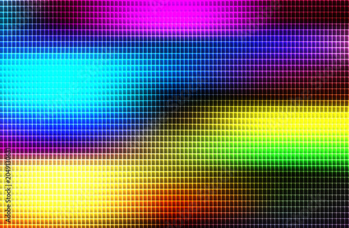 Fotografia Vibrant colorful pixelated pattern stretches across the screen horizontally