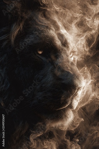 Abstract swirling smoke and fire texture, dark background
