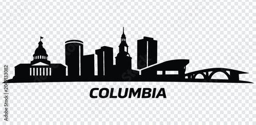 Tableau sur toile Columbia city skyline silhouette, south carolina, usa