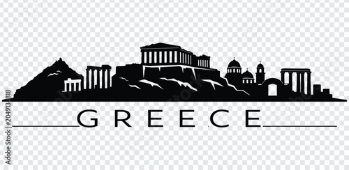 Bild auf Leinwand Athens greece skyline silhouette vector illustration