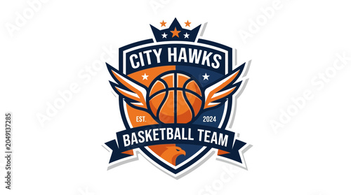 City Hawks Basketball Team Logo