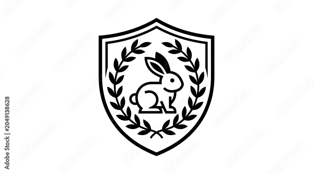 Obraz premium Rabbit Crest Emblem