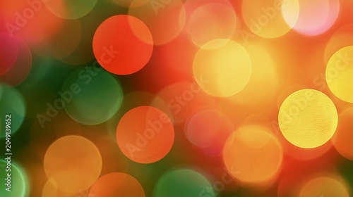 Warm, festive bokeh lights in a soft focus background