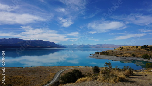 Fotografia New Zealand Lake Pukaki Water reflection