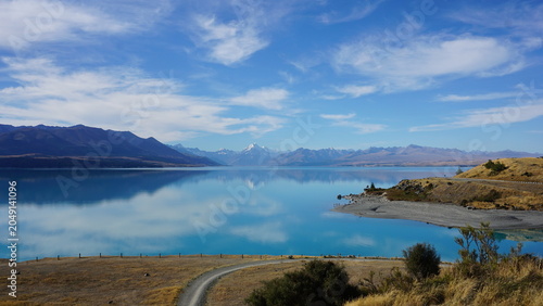 Quadro em tela New Zealand Lake Pukaki Water reflection