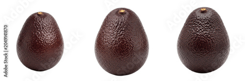 Photos Set and collection of dark ripe avocado fruit isolated for healthy food nutritio