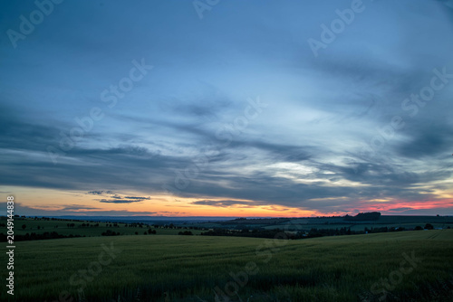After sunset hana landscape czechia europe spring 
