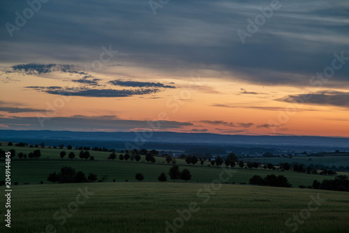 After sunset hana landscape czechia europe spring 