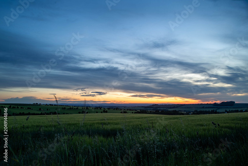 After sunset hana landscape czechia europe spring 