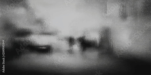 Fotografía abstract atmospheric black and white depiction of a rainy cityscape, evoking a sense of melancholy and urban isolation