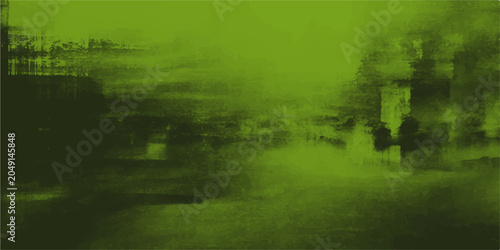 Принти на полотні abstract green light and shadow play with blurry shapes suggestive of buildings and motion, creating a moody and atmospheric visual