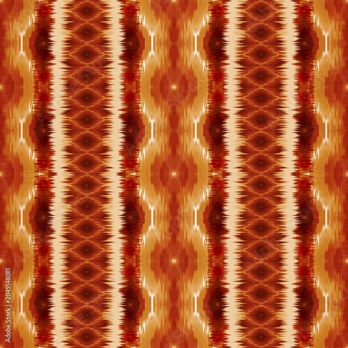 Ethnic Tribal Ikat Pattern, Seamless Decorative Fabric and Wallpaper Design