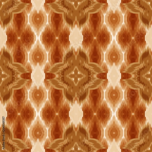 seamless pattern with floral elements-Ethnic Tribal Ikat Pattern, Seamless Decorative Fabric and Wallpaper Design