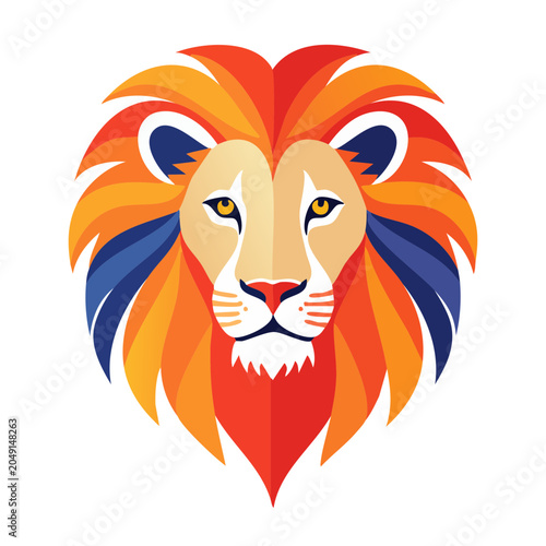 Geometric Lion Head Illustration