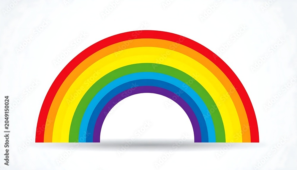 Fototapeta premium Colorful rainbow arch shape on white background.