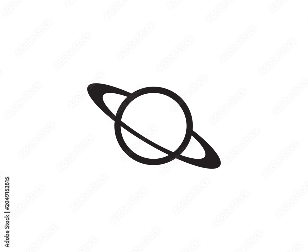 Fototapeta premium Black simple planet icon. Vector illustration